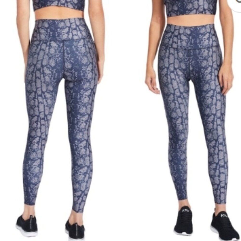 Like New Soul By Soulcycle Milestone Odyssey Snakeskin Leggings Black/Gray in XS